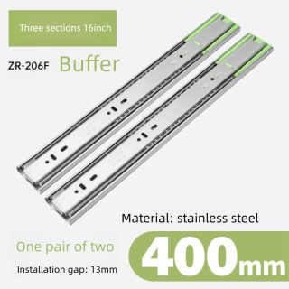 ZERUN 40 mm de largura, armário de cozinha de aço inoxidável com três trilhos, armário para vinho, refrigerador externo, corrediças de gaveta com rolamento