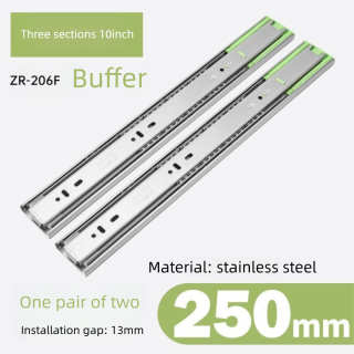 ZERUN 40 mm de largura, armário de cozinha de aço inoxidável com três trilhos, armário para vinho, refrigerador externo, corrediças de gaveta com rolamento