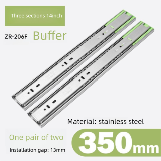 ZERUN 40 mm de largura, armário de cozinha de aço inoxidável com três trilhos, armário para vinho, refrigerador externo, corrediças de gaveta com rolamento