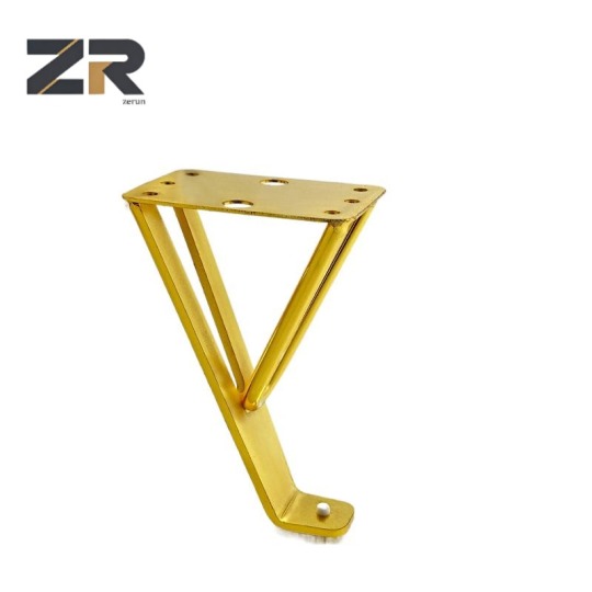 ЗЕРУН Модерни златни полирани гвоздени намештај, кревет, софа, носач, тешка метална нога за софу за дневну собу, популарно у хотелима