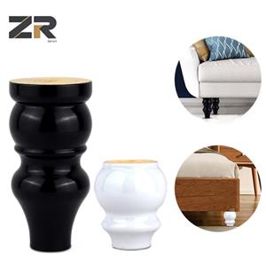 Pernas de móveis de madeira maciça clássica ZERUN com rodízios e rodas para sofá, sala de jantar, cozinha e projetos de hotéis versáteis