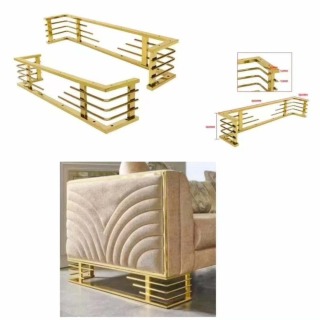 ZERUN Stainless Steel Gold Decorative Furniture Legs Heavy-Duty Metal Base for Modern Living Bedroom