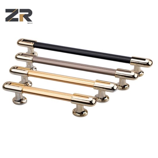 Poignée de tiroir de luxe ZERUN en aluminium noir de 96 mm, accessoire de conception moderne en alliage de zinc pour armoires de cuisine et de chambre à coucher