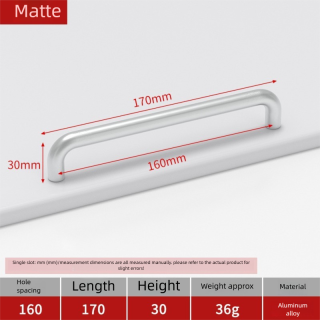مقبض خزانة ملابس من الألومنيوم الوردي مقاس 160 مم بتصميم عصري فاخر من زيرون، ملحق من سبائك الزنك لغرفة النوم وخزانة المطبخ