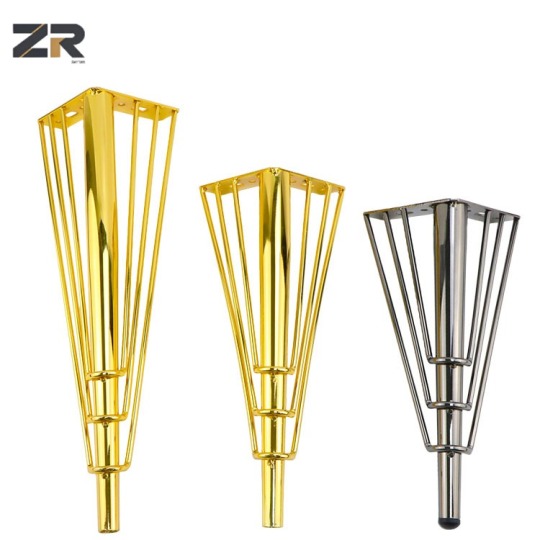 ZERUN Élégants pieds en métal doré pour armoires, canapés, pieds modernes en chrome doré, accessoires de meubles pour salles à manger, hôpitaux, cuisines