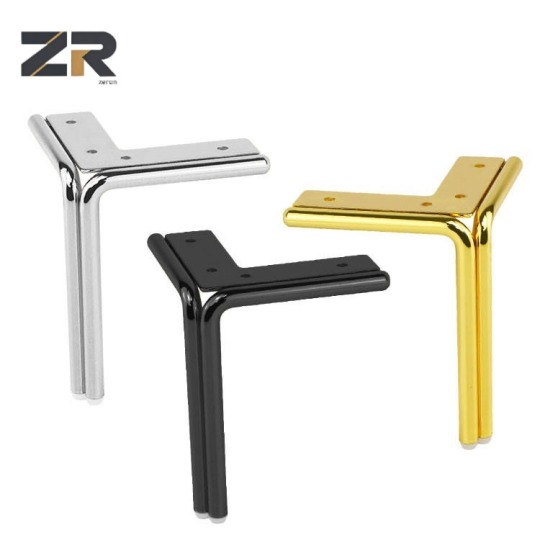 ZERUN Vente directe d'usine Pieds de lit et de canapé en métal industriel moderne doré chromé noir robustes pour une utilisation à domicile ou au bureau