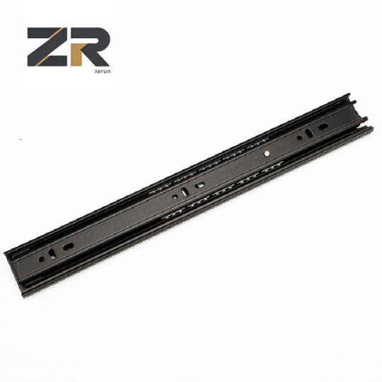 ZERUN 45 mm de largeur en acier inoxydable noir à trois rails pour armoire, cuisine, vin, réfrigérateur extérieur, glissières de tiroir
