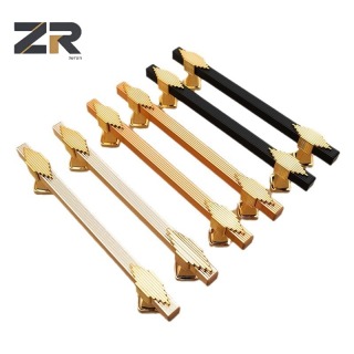 Ручки для дверей шкафа ЗЕРУН Современный Простой Стиль для кухонного комода, спальни, шкафа, ручка из алюминиевого сплава с золотой полосой 96 мм для ящика