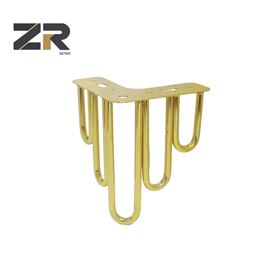 ZERUN Gold Contemporary Stylish Metal Sofa Table Legs Unique Modern Gun Black Iron Furniture for Living Kitchen