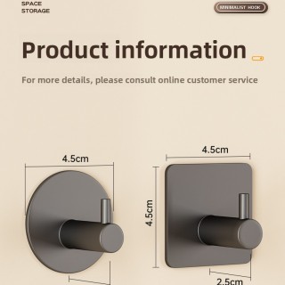 Gancho de pared moderno de acero inoxidable en forma de J, negro, autoadhesivo, ajustable, para ropa, toalla, baño, cocina, decoración navideña.