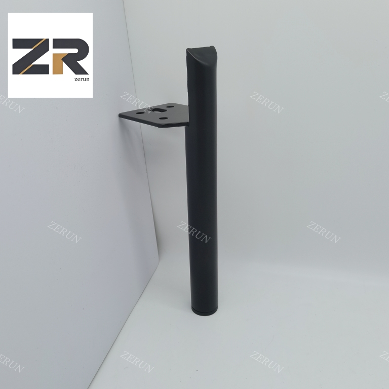 ZeRun Hardware Factory: Sleek Black Metal Sofa Leg – The Epitome of Strength and Style for Global Furniture Markets