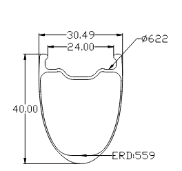 Carbon Fiber Rim Straight/Shooked Edge Carbon Rim Custom Carbon Wheel Rim 40x30mm