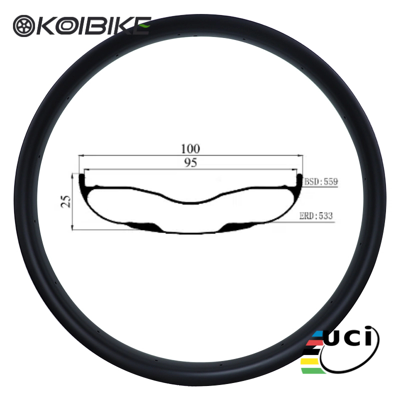 100mm width 25mm dept fat bike rims 100mm carbon fat bike rims