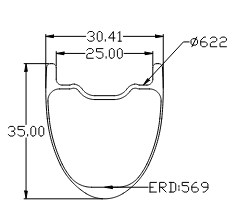 High-Performance Full Carbon Fiber Bicycle Rims 35x30mm Straight Edge and Hooked Edge