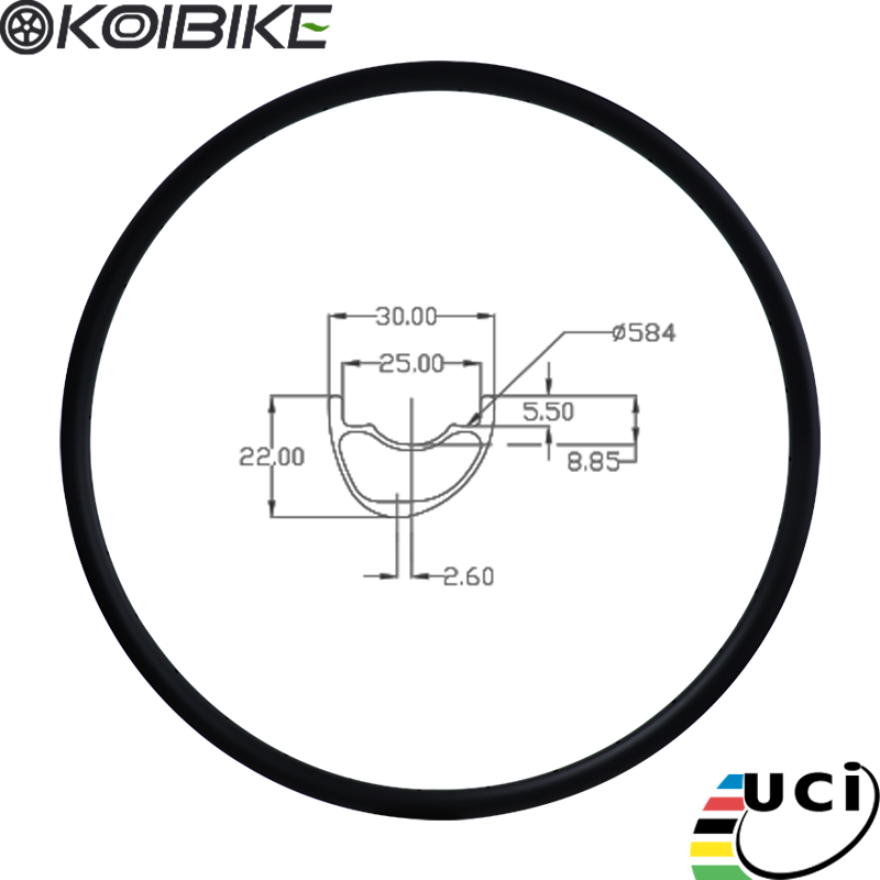 Carbon Mountain Bike Rim Off-Road Carbon Rim Asymmetric Offset Rim rims for mtb 22x30mm