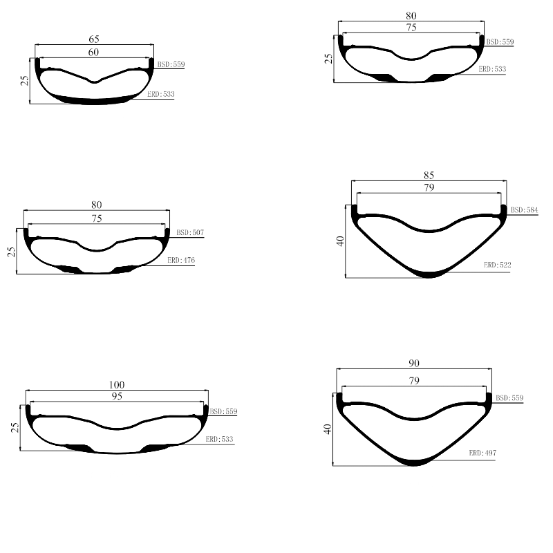 Tubeless snow bike rim