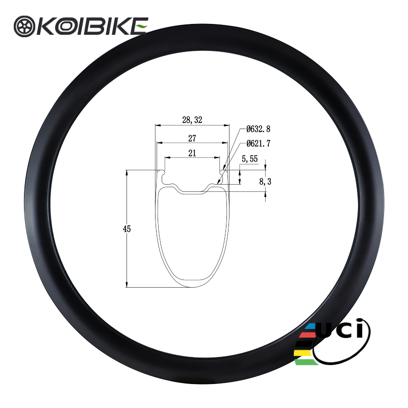 29 inch 700C tubeless wheelset 45mm*28mm Disc brake road cycling rim