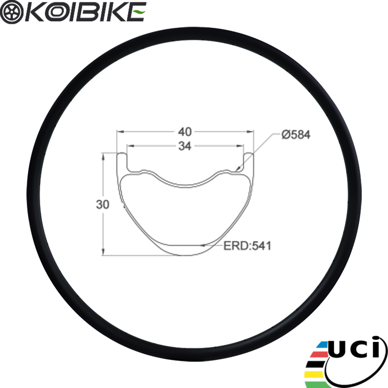 Enduro mountain bike rim Carbon Fiber MTB Rim All-mountain rim 30x40mm Straight side rim