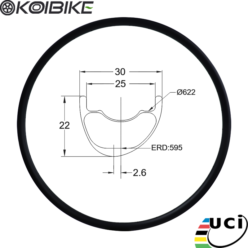 carbon fiber mountain rim mountain bike rim MTB rim asymmetric spoke drilling rim 22x30mm