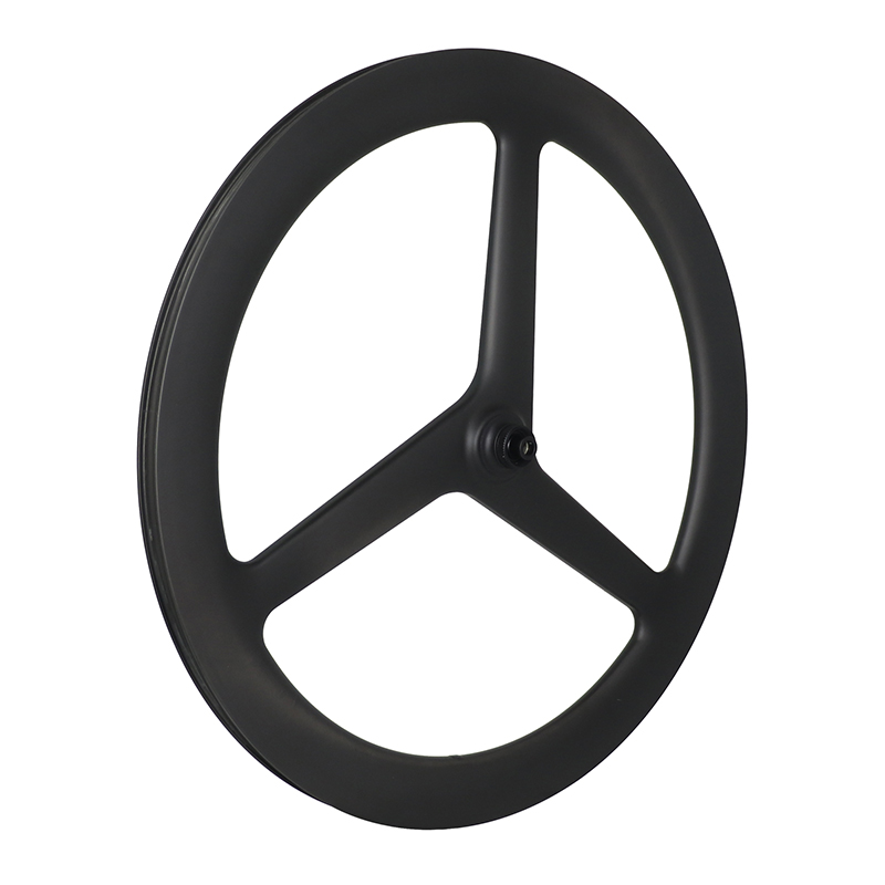 carbon tri spoke road bike front wheel