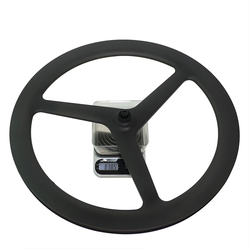 carbon tri spoke road bike front wheel
