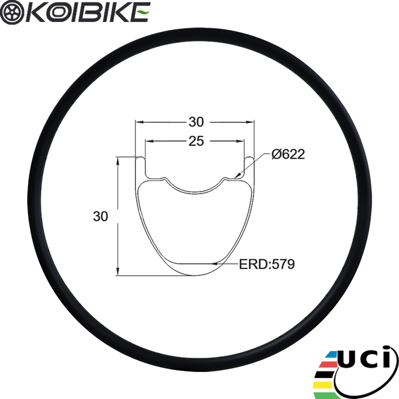 Carbon fiber hookless mountain bike rim MTB rim Carbon fiber mountain bike rim 30x30mm