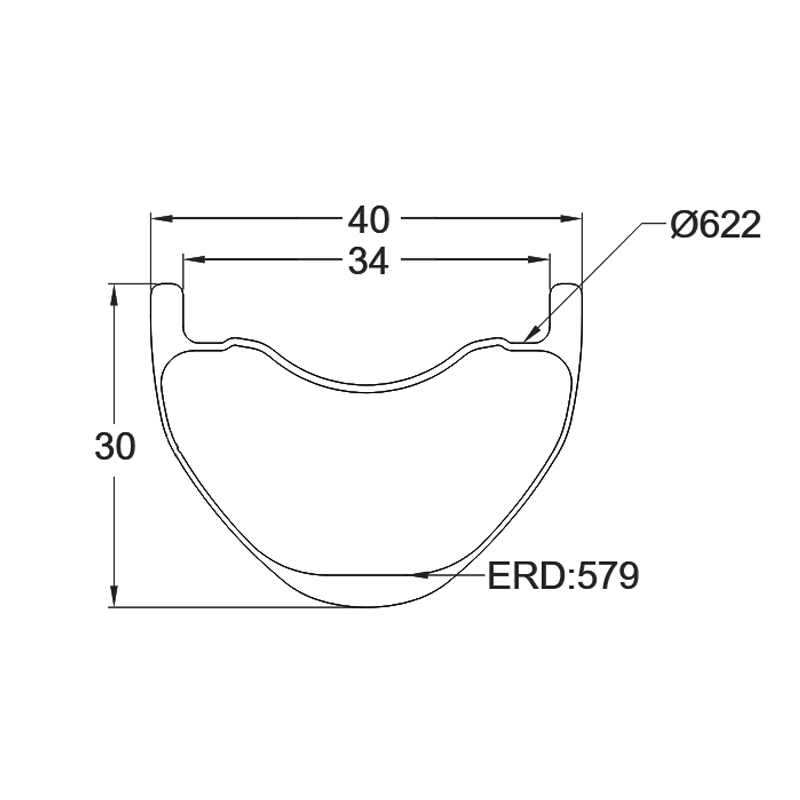 Carbon Fiber MTB Rim Carbon Rim Enduro MTB Rim Hookless Carbon Rim 30x40mm