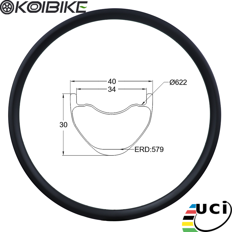 Carbon Fiber MTB Rim Carbon Rim Enduro MTB Rim Hookless Carbon Rim 30x40mm