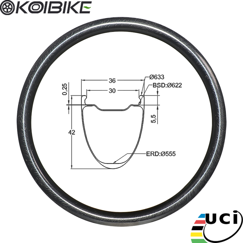 Carbon Gravel Rim Gravel Rim Carbon Rim Disc Brake Optimized 42x36mm