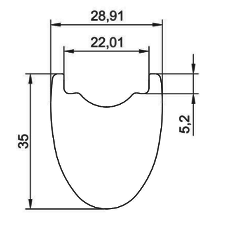 Carbon fiber bicycle wavy rim Wavy rim Hookless＆Hooked 35x28mm