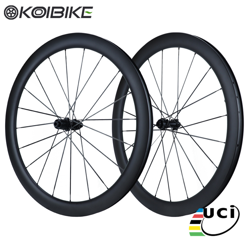 50mm lightweight carbon spoke road bike wheels