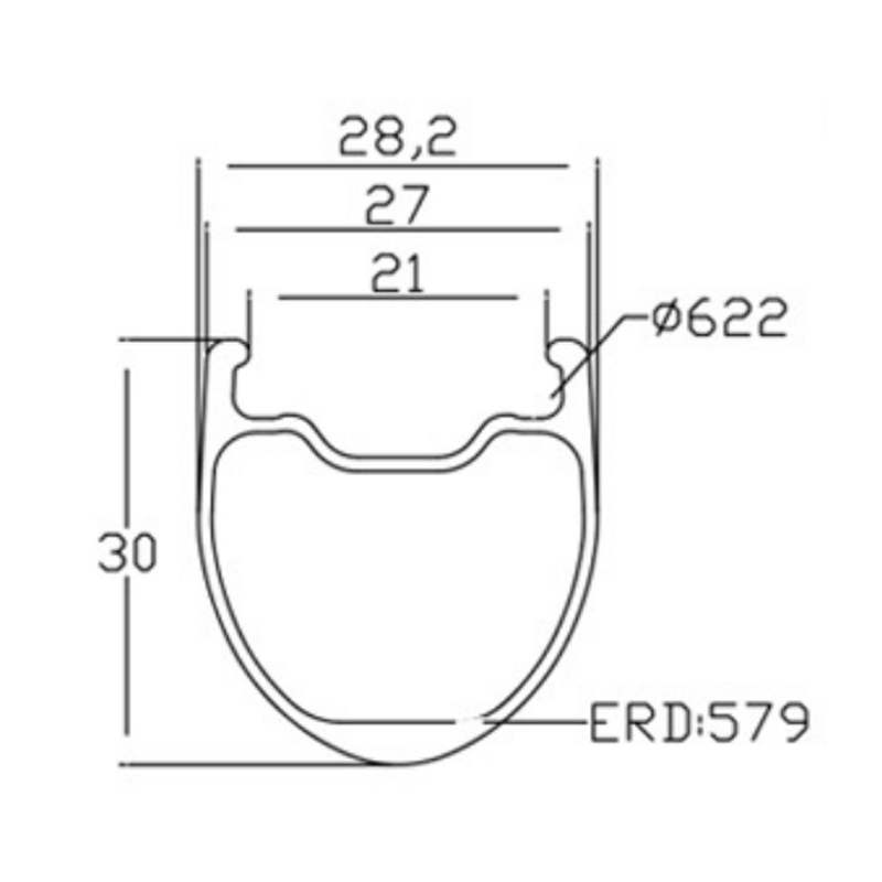 road bike rim carbon fiber 30mm x 28mm for tubeless tire
