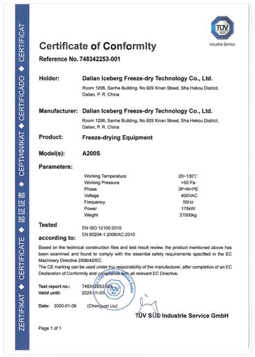 CE Certificate Freeze Drying Equipment