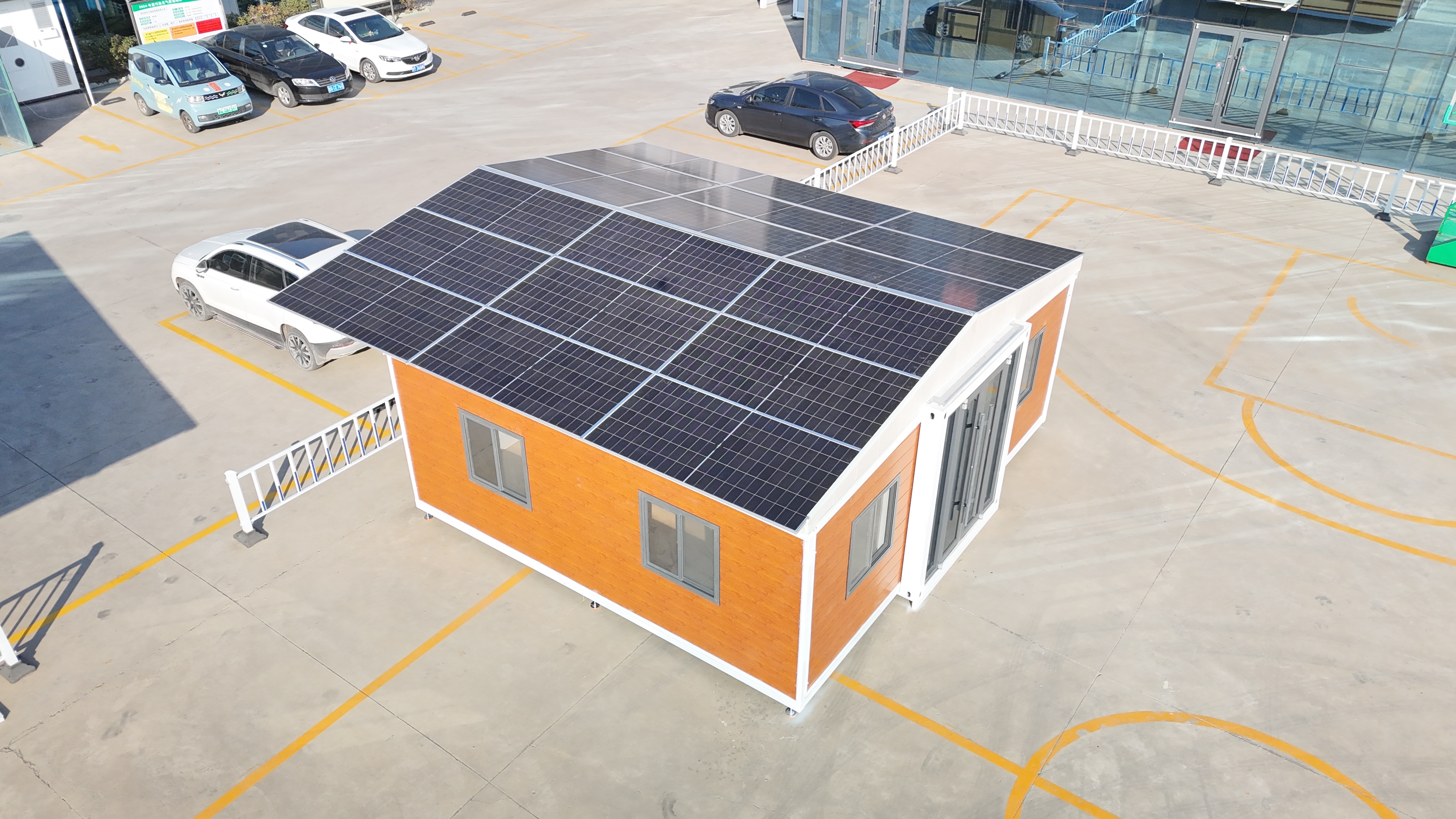 Prefabricated House With Solar Roof Three Times Wider
