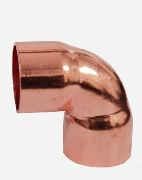 Copper flared right-angle elbow, single socket, 90° copper elbow, copper pipe, welded copper joint