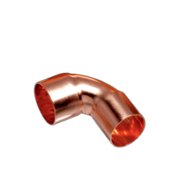 Copper flared right-angle elbow, single socket, 90° copper elbow, copper pipe, welded copper joint
