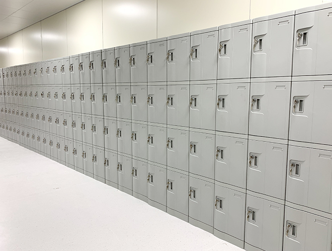 Staff lockers at Beijing Cancer Hospital