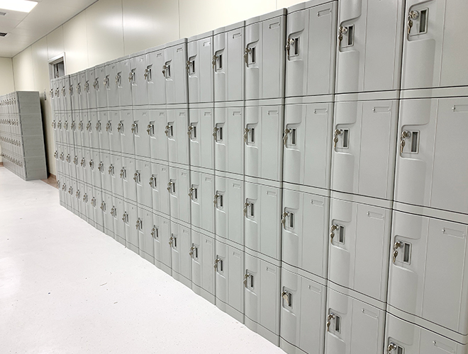 Staff lockers at Beijing Cancer Hospital