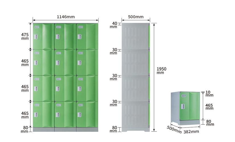 Casilleros de plástico para empleados JX-382S