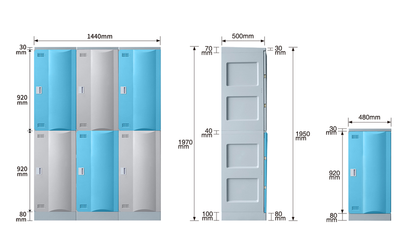 Abs Plastic Lockers JX-480L