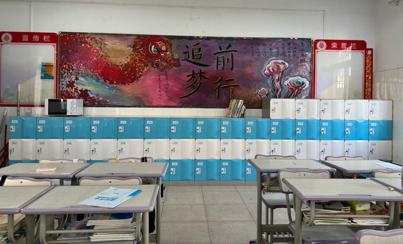 Solution for backpack cabinet at the back of the classroom