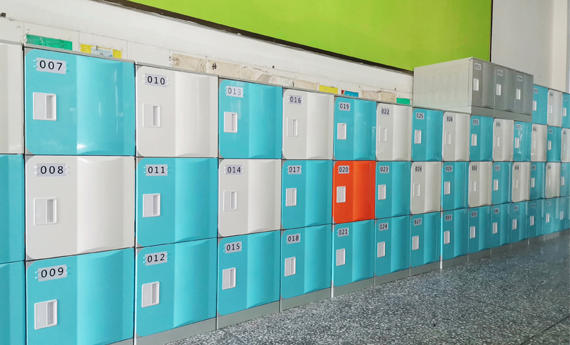 Solution for backpack cabinet at the back of the classroom