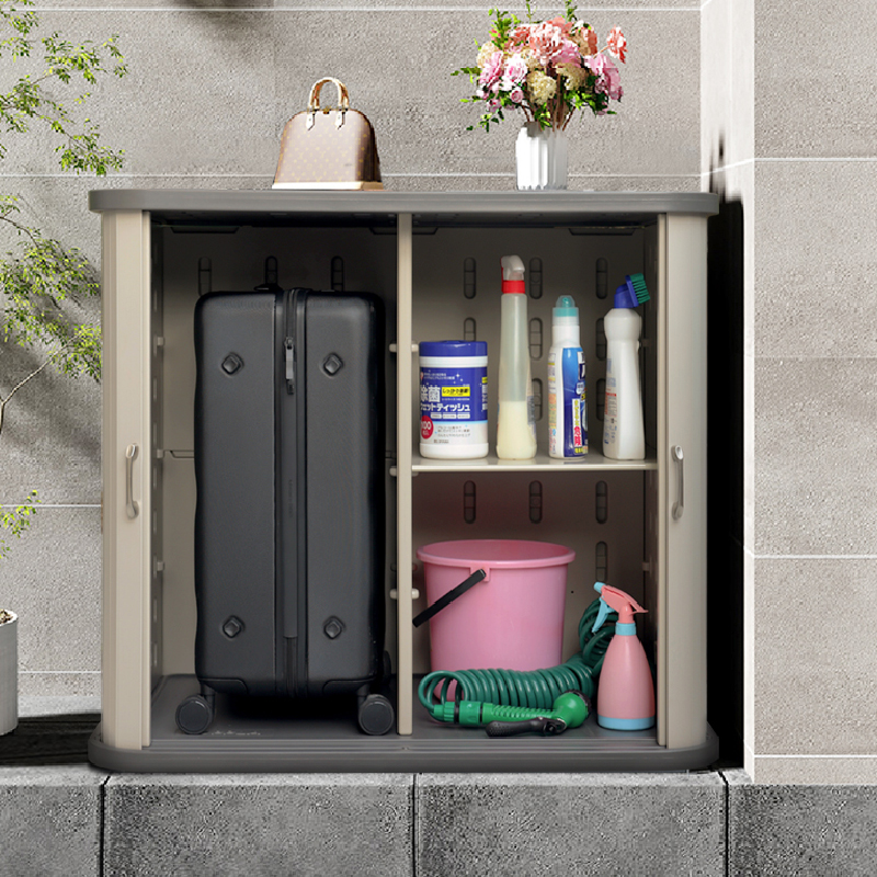 Plastic Storage Cabinet Balcony Tools Mop Sanitary Storage Cabinet