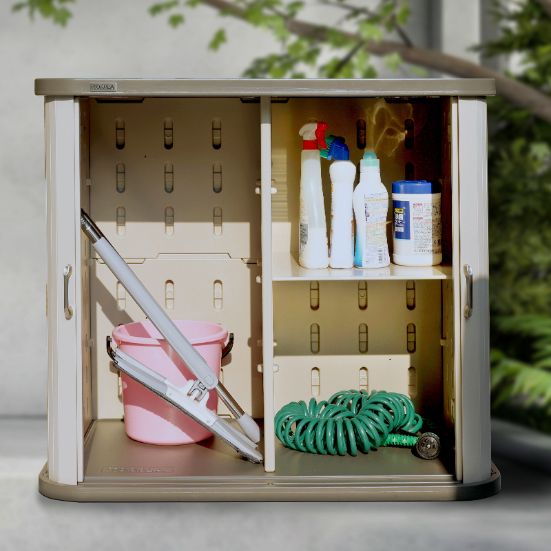 Plastic Storage Cabinet Balcony Tools Mop Sanitary Storage Cabinet