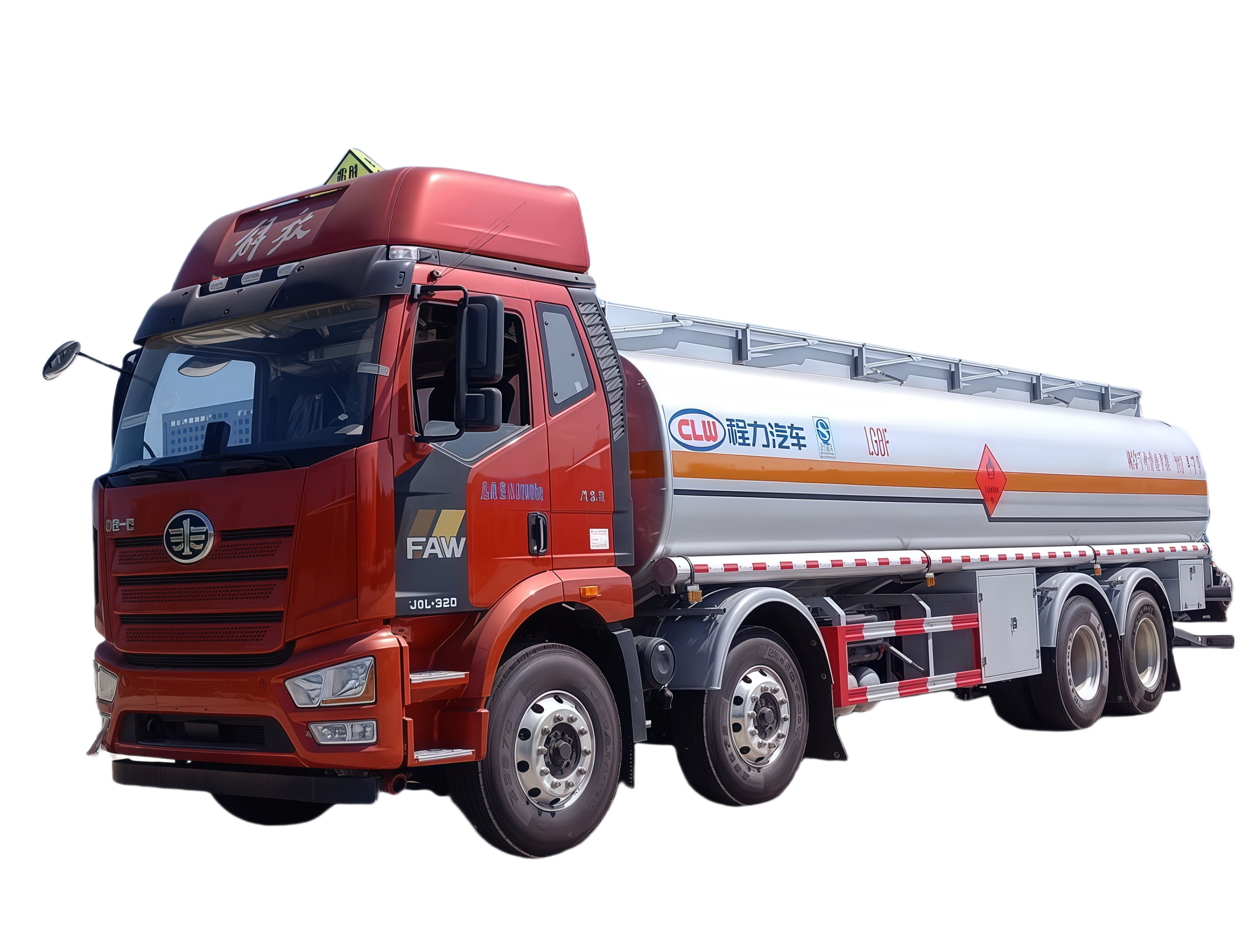 Large oil tanker truck