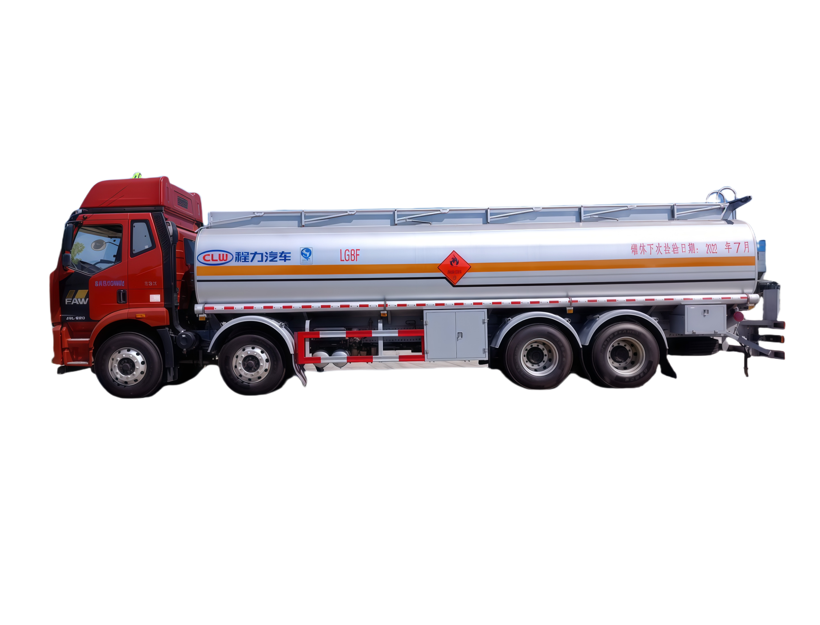 Large oil tanker truck