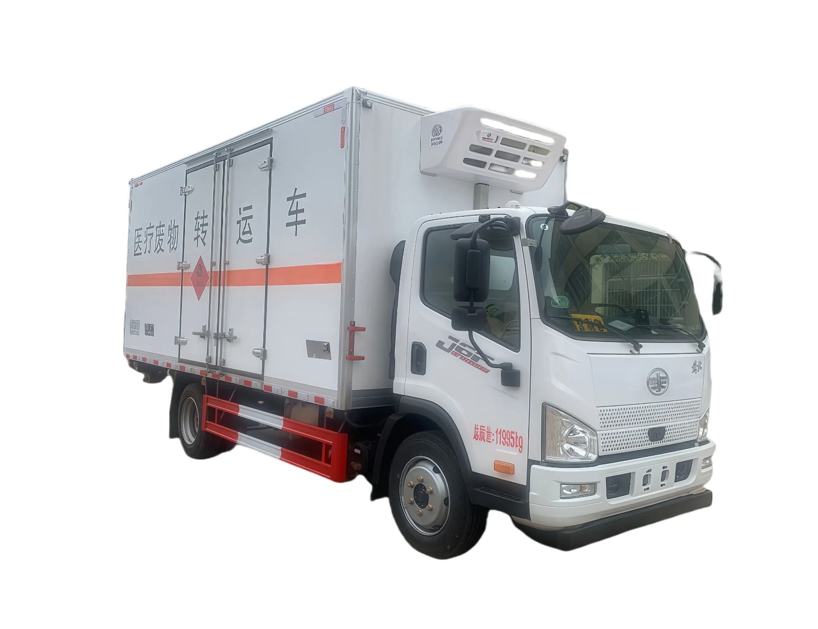 Medical waste truck with sterilization system
