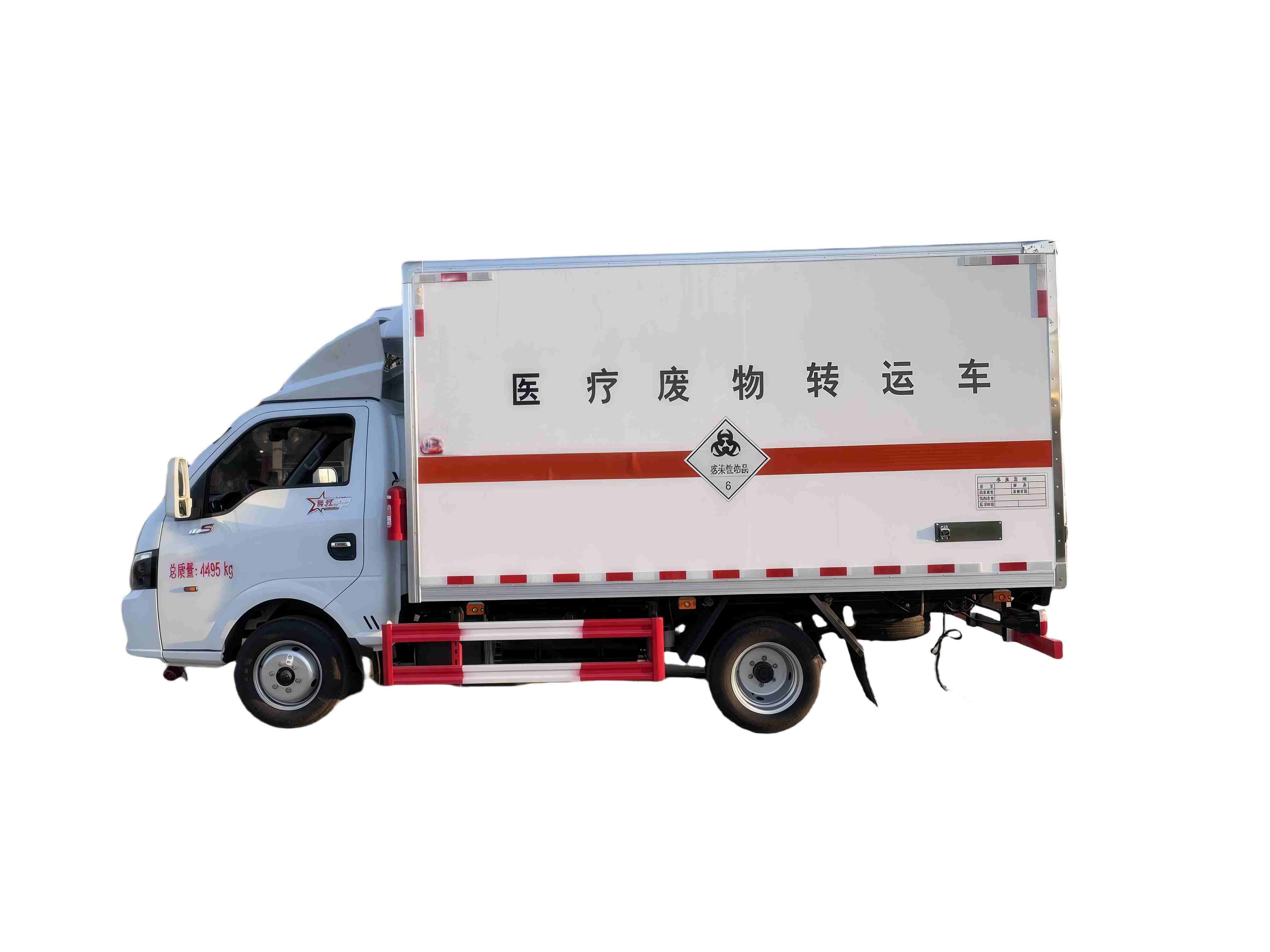 Medical waste truck with safety features