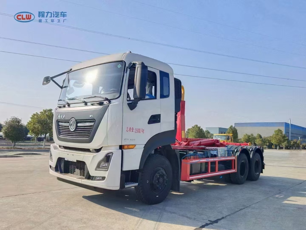 SHACMAN 6X4 hook lifing refuse truck