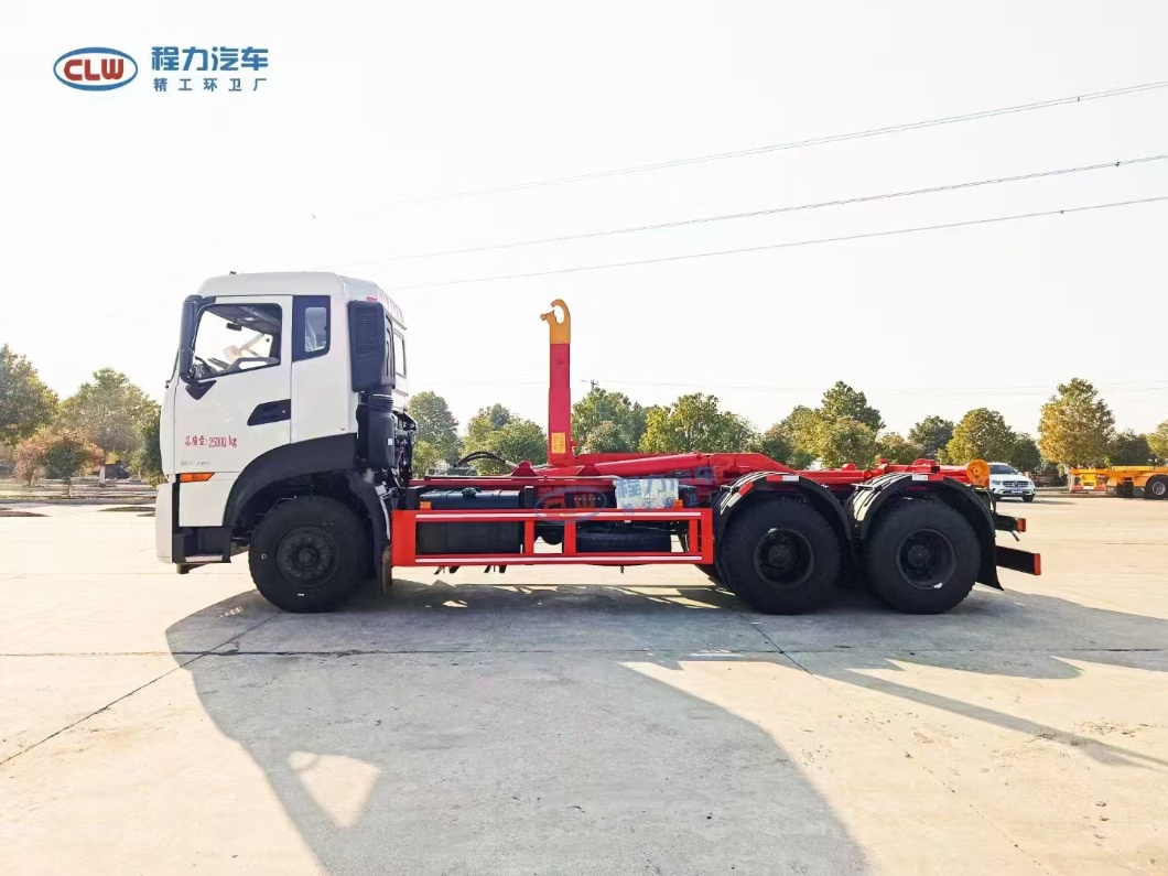 SHACMAN 4X2 hook lifing refuse truck